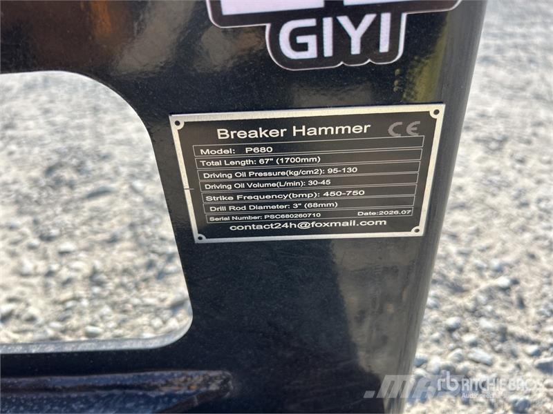 GIYI GY-P680 Skid Steer Breaker (Unused) Fejtőgépek