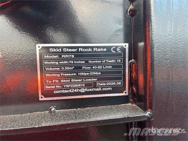  GIYI GY-RR78 78 in Skid Steer Rock Rake (Unused) Other components