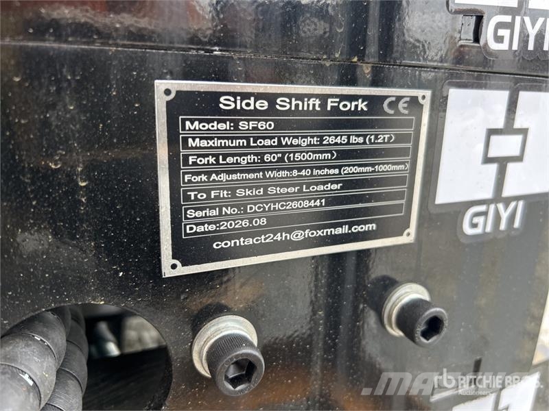  GIYI GY-SF60 60 in Skid Steer Forks (Unused) Pallgafflar