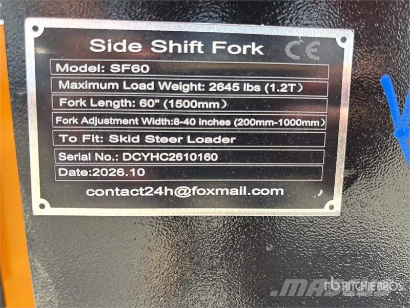  GIYI GY-SF60 60 in Skid Steer Forks (Unused) Vidlica