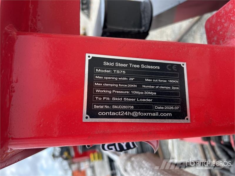  GIYI GY-TS75 29 in Skid Steer Tree Shear (Unused) Гідравлічні ножиці