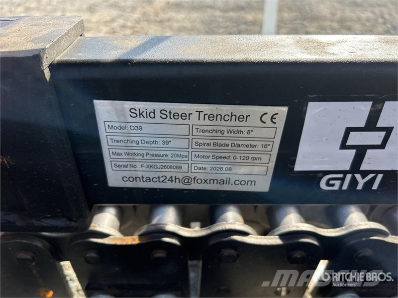 GIYI GY-X39 39 in Mini Skid Steer Trencher (Unused Excavatoare de santuri