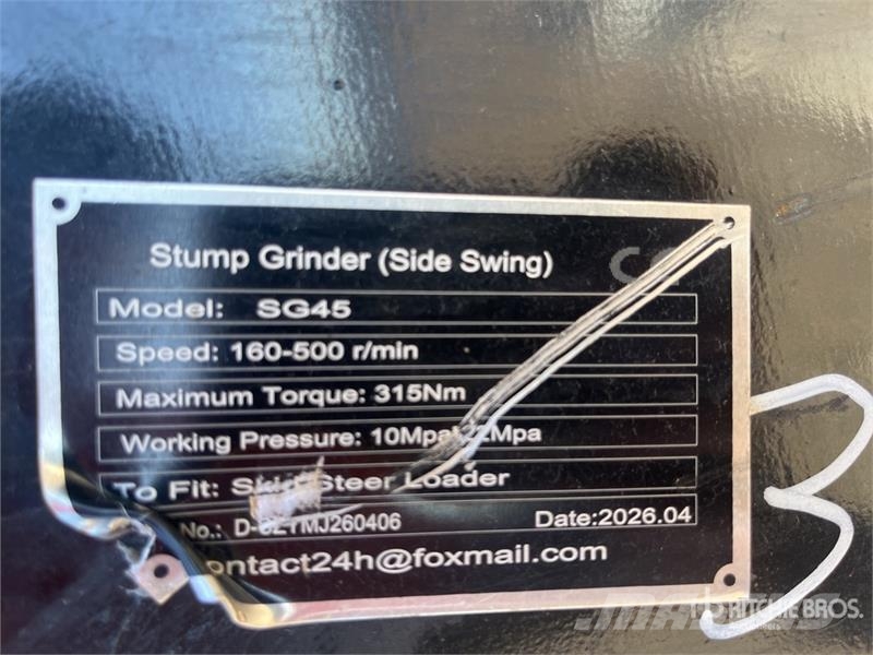  GIYI SG45 1150 mm Skid Steer Stump Grinder 动力旋转耙
