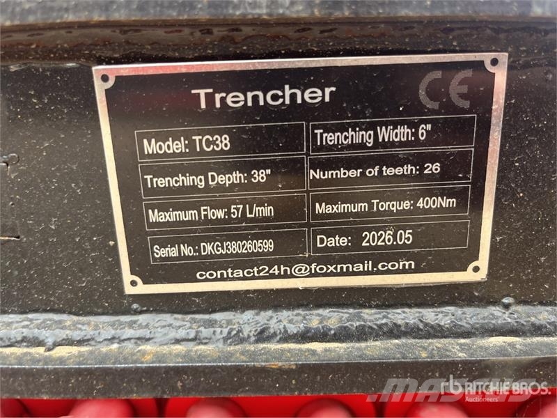 GIYI TC38 1150 mm Skid Steer Trencher (Unused) Árokásók