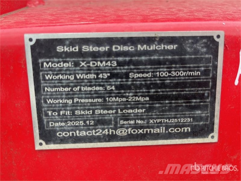  GIYI X-DM43 1100 mm Skid Steer Mulcher ماكينات تقطيع أخشاب الحراجة