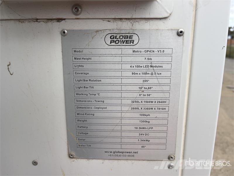Globe Power Metro GP43K Solar Light Tower (Inoperable) Svetlobni stolpi