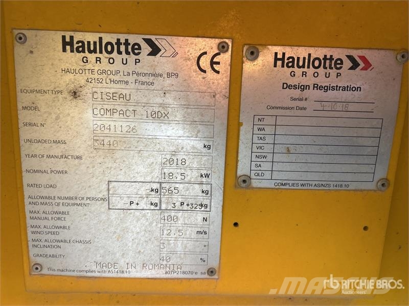 Haulotte 10DX 4x4 Diesel Scissor Lift رافعات مقصية الشكل