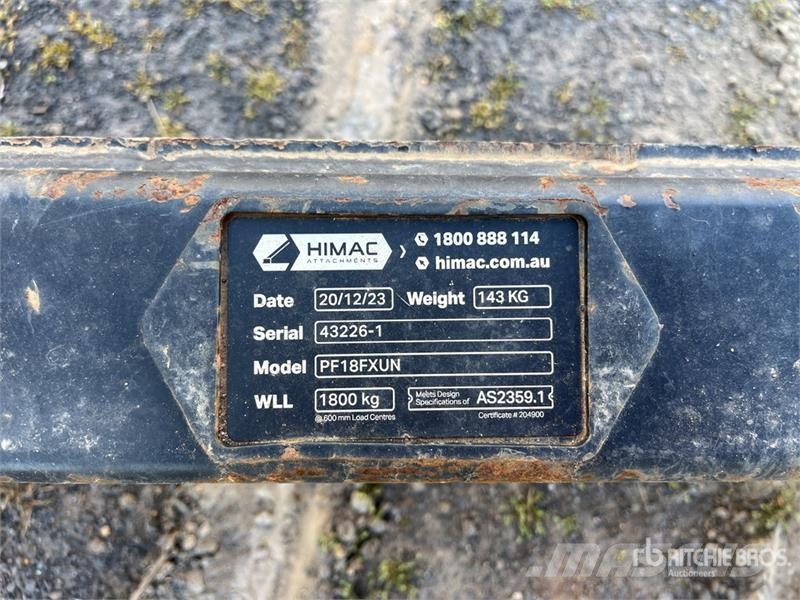Himac PF18FXUN 1070 mm Skid Steer Forks Вили