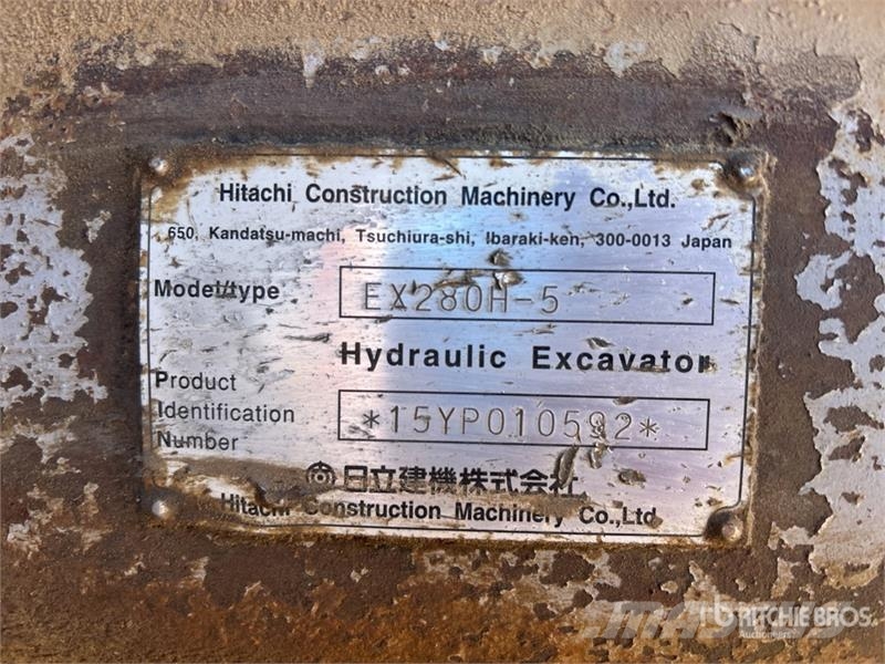 Hitachi EX280H-5 Tracked Excavator Roomikekskavaatorid