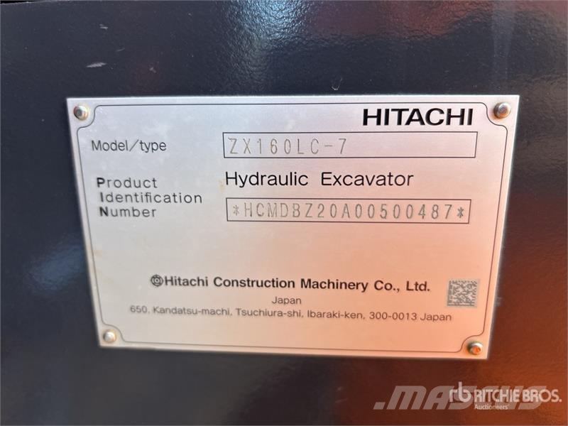 Hitachi ZX160LC-7 Tracked Excavator Εκσκαφείς με ερπύστριες