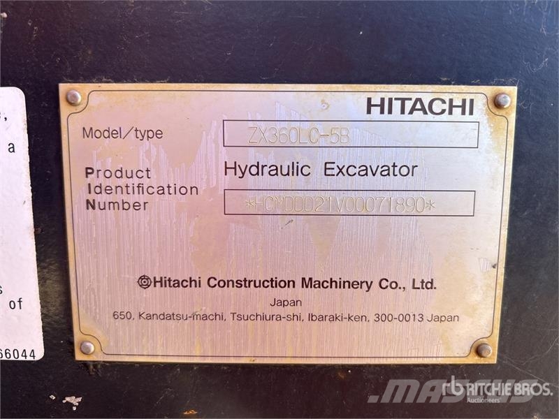 Hitachi ZX360LC-5B Tracked Excavator Pásové rýpadlá