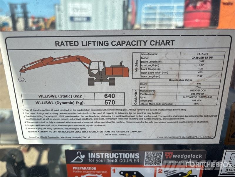 Hitachi ZX85USB-5A Tracked Excavator Гусеничные экскаваторы