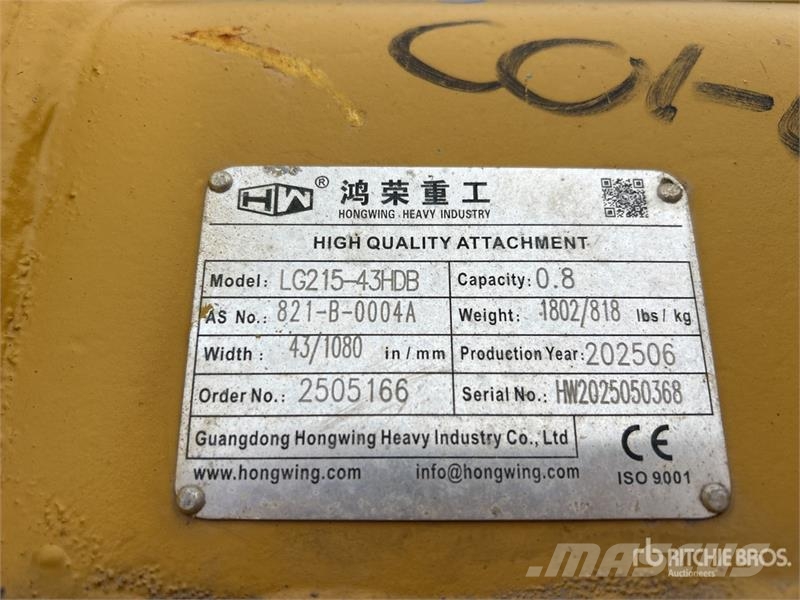 Hongwing LG215-43HDB 1080 mm Digging Excavator Buc Buckets