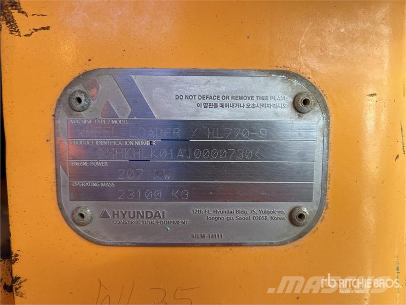 Hyundai HL770-9 لوادر بعجل