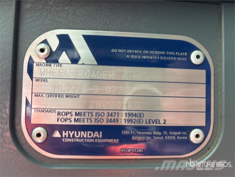 Hyundai HL770-9 لوادر بعجل