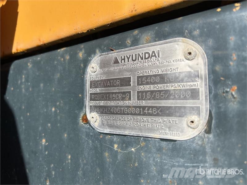 Hyundai Robex 145CR-9 Tracked Excavator Vikšriniai ekskavatoriai