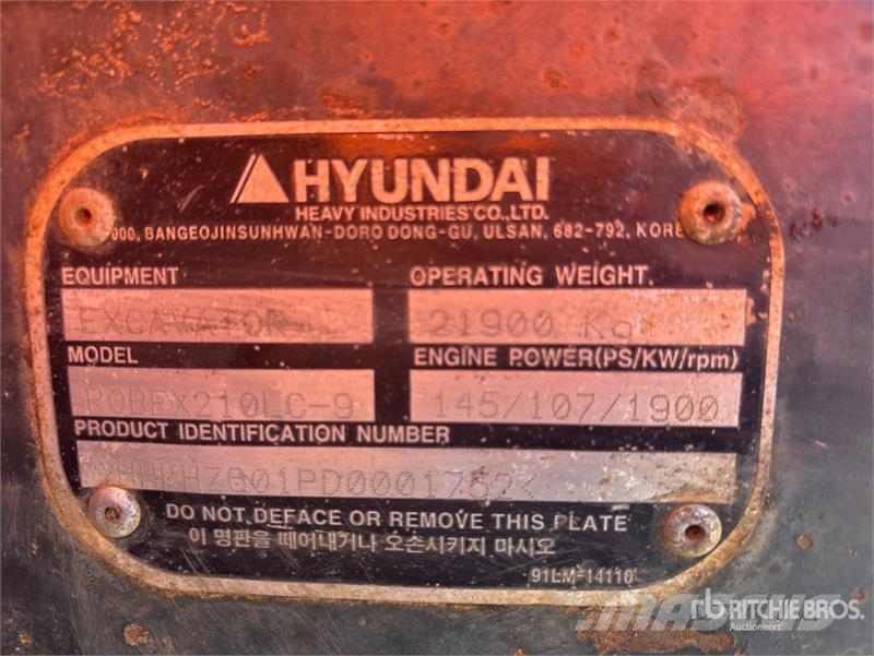 Hyundai Robex 210LC-9 Tracked Excavator Bageri gusjeničari