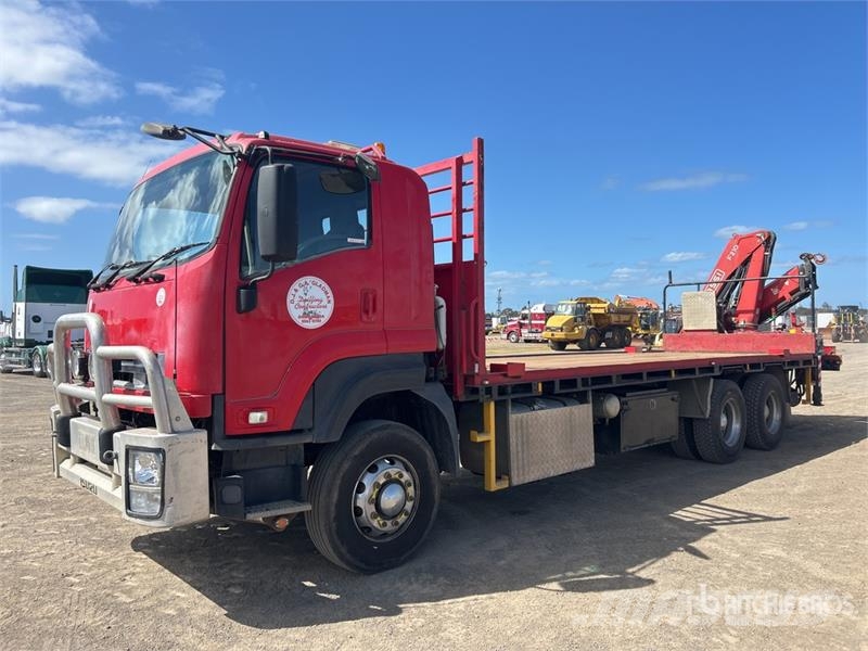 Isuzu FH FXZ 6x4 w/2010 Fassi 9.2 Ton F210 Flatbed Truck Crane trucks