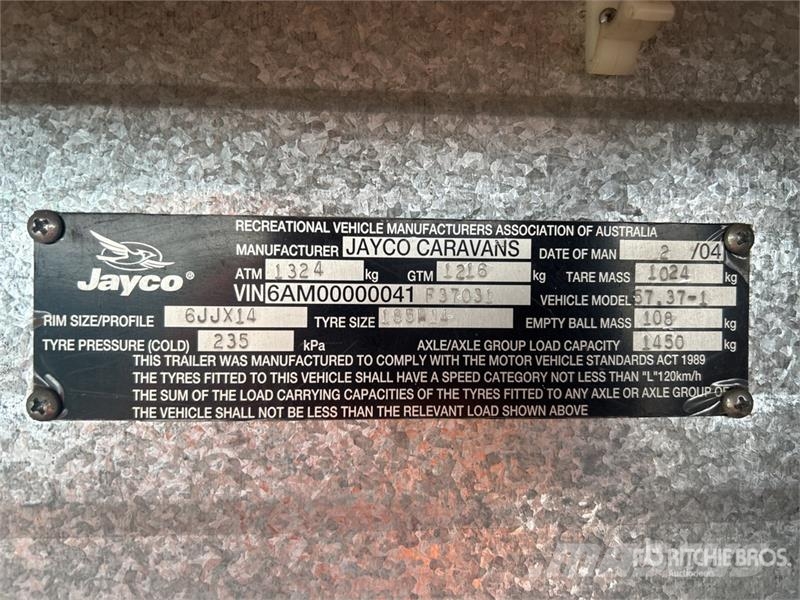 Jayco Freedom 3.7 m x 2.3 m 4 Person Pop Top Truck Mount Kitos priekabos