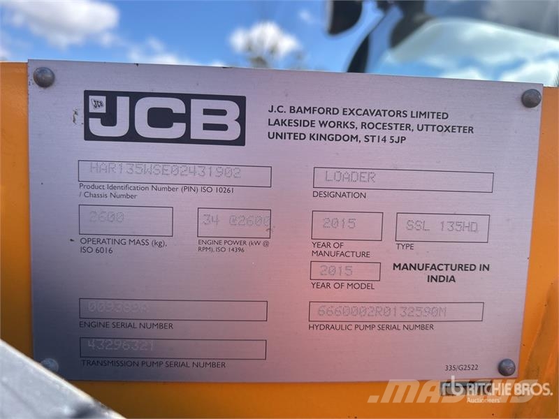 JCB SSL 135HD Skid Steer Loader Smykem řízené nakladače