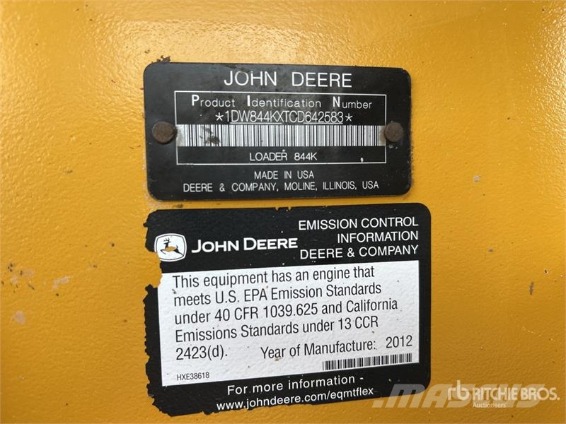 John Deere 844K Wheel Loader Carregadeiras de rodas