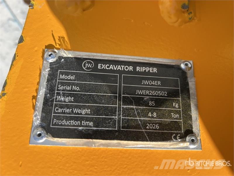 JW 04ER Excavator Ripper - Fits 4 - 8 Ton (Unused) Spulchniarki