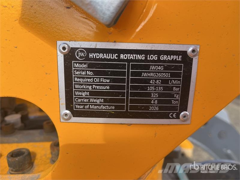 JW 04G 1550 mm Excavator Grapple - Fits 4-8 ton ex Grapples