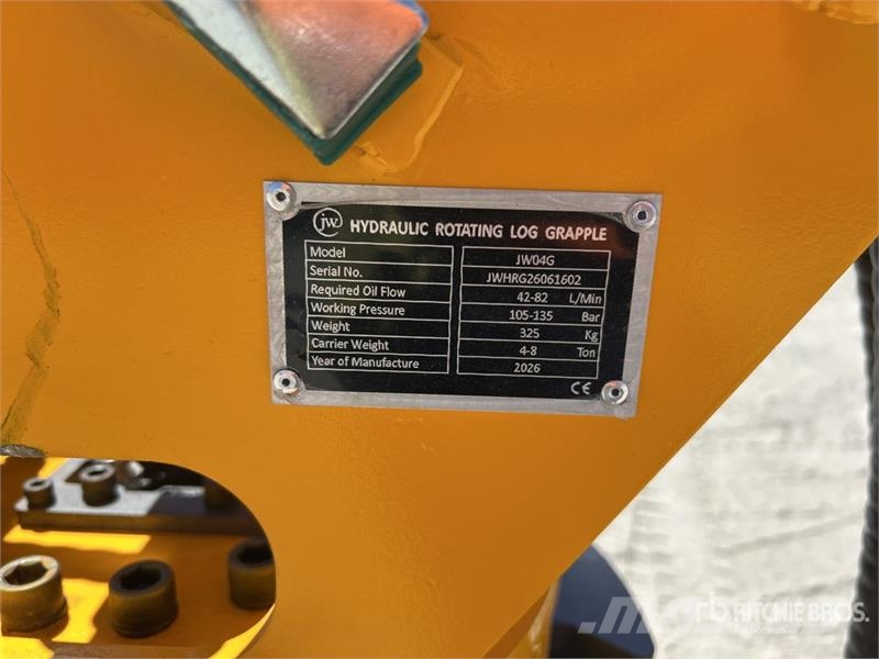 JW 04G Q/C Rotating Excavator Grapple - Fits 4 -8 抓斗