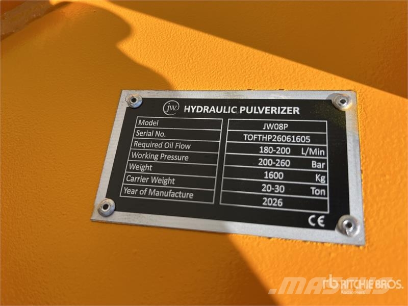 JW 08P Q/C Demolition Pulverizer - Fits 20 - 30 To 破碎钳