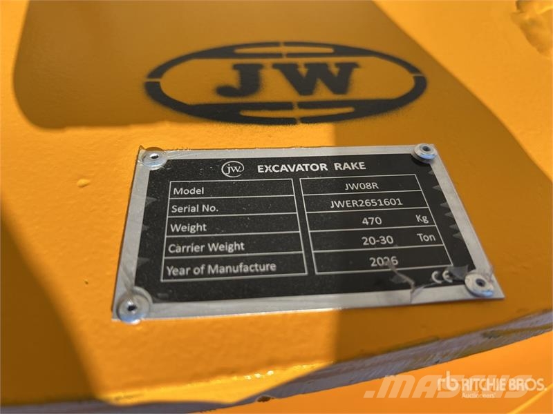 JW 08R 1000 mm Excavator Rake - Fits 20 - 30 Ton ( Rakes and tedders