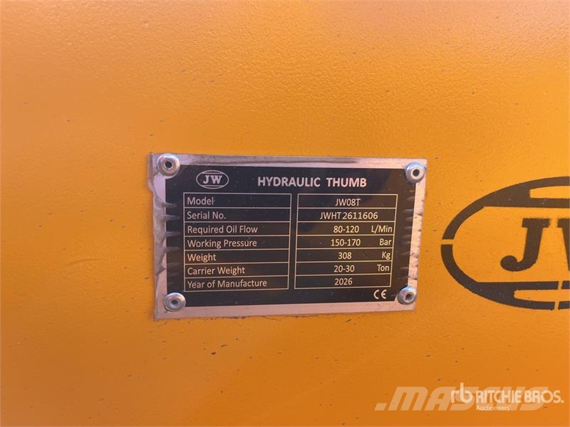  JW 08T 800 mm Hydraulic Excavator Thumb - Fits 20- Buckets