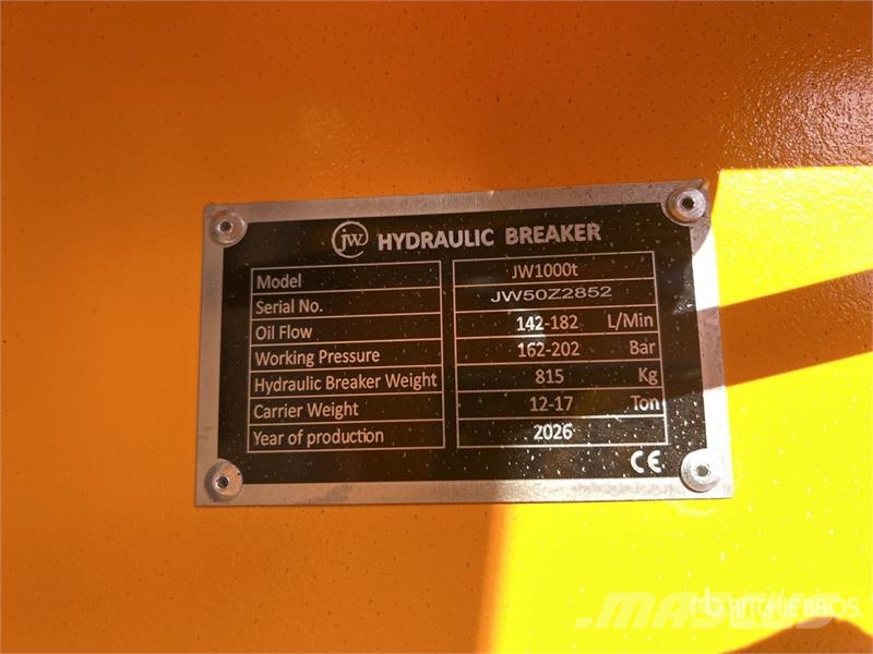 JW 1000 Hydraulic Breaker - Fits 12-18 ton excavat مطارق / كسارات