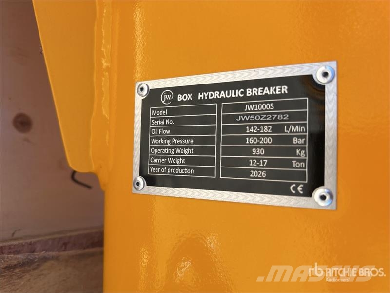 JW 1000s Q/C Hydraulic Breaker - Fits 12 - 17 Ton 破碎锤