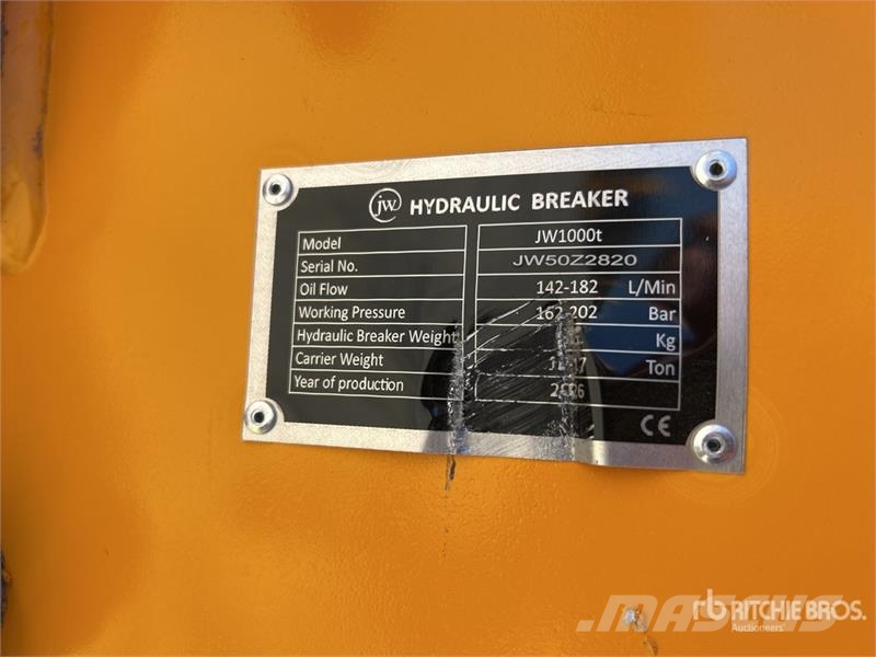  JW 1000t Q/C Hydraulic Breaker - Fits 12 - 17 Ton  破碎锤