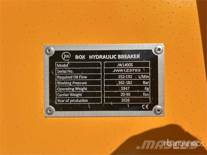 JW 1400 Hydraulic Breaker - Fits 20-30 ton excavat مطارق / كسارات