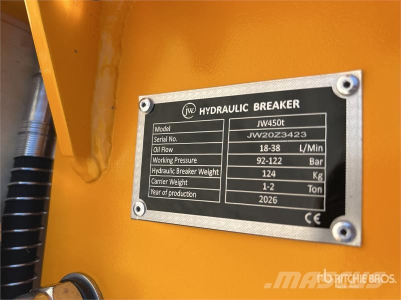 JW 450t Q/C Hydraulic Breaker - Fits 1 - 2 Ton (Un Marteau hydraulique
