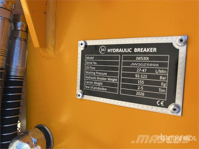 JW 530t Q/C Hydraulic Breaker - Fits 2 - 5 Ton (Un Marteau hydraulique
