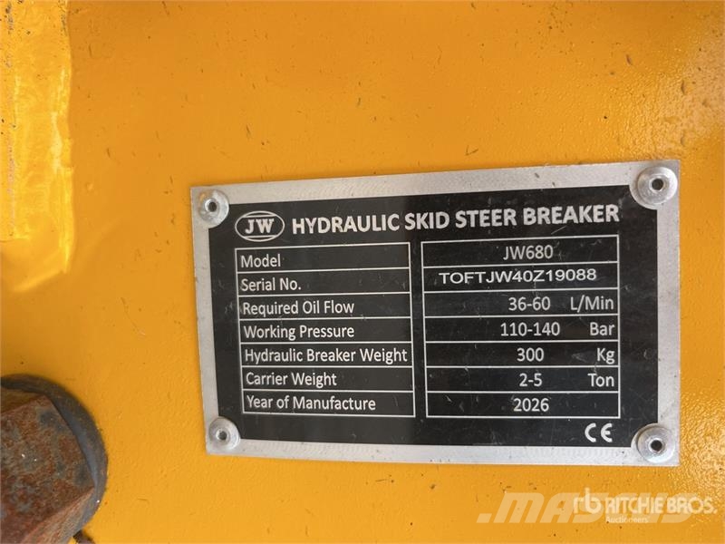  JW 680 1100 mm Skid Steer Breaker (Unused) Hammers / Breakers