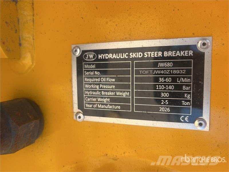 JW 680 1150 mm Skid Steer Breaker (Unused) Hammers / Breakers