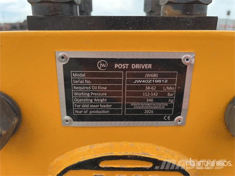 JW 680 Skid Steer Post Driver (Unused) Piirdeaia varustus