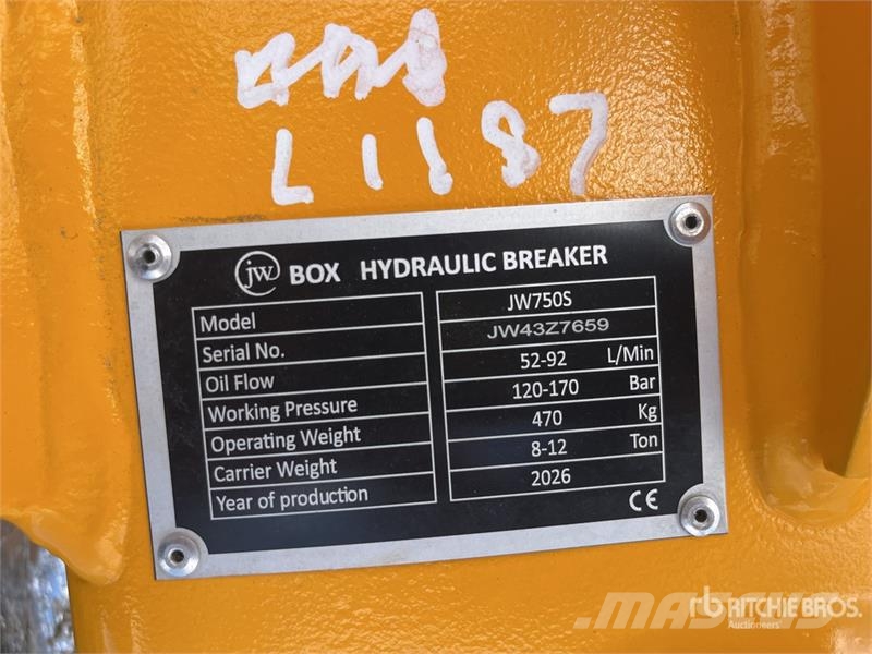  JW 750 Hydraulic Breaker - Fits 8 - 12 ton (Unused مطارق / كسارات
