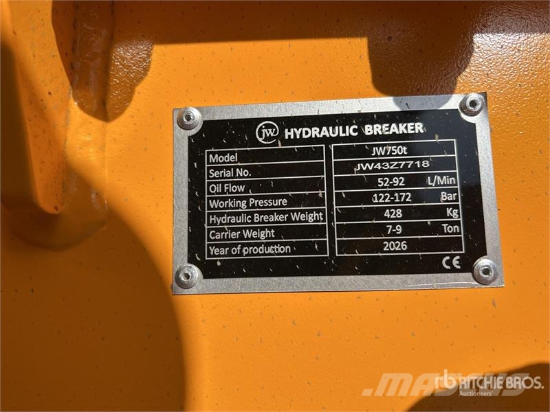 JW 750 Hydraulic Breaker - Fits 8-12 ton excavator مطارق / كسارات