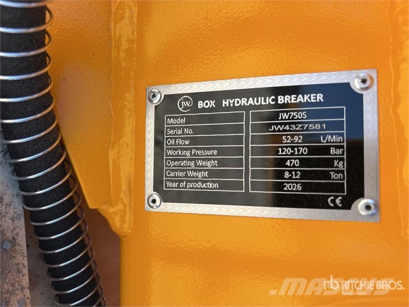 JW 750s Q/C Hydraulic Breaker - Fits 8 - 12 Ton (U 破碎锤