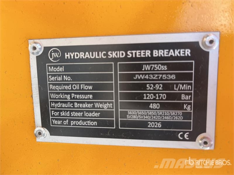  JW 750SS 1150 mm Skid Steer Breaker (Unused) Hammers / Breakers