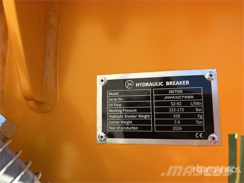  JW 750t Q/C Hydraulic Breaker - Fits 7 - 9 Ton (Un 破碎锤