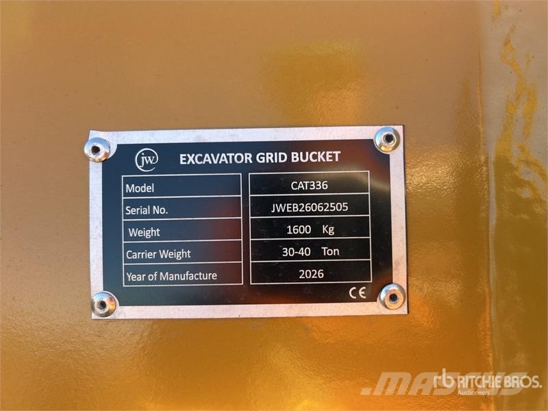 JW CAT336 1250 mm Digging Excavator Bucket - Fits Buckets