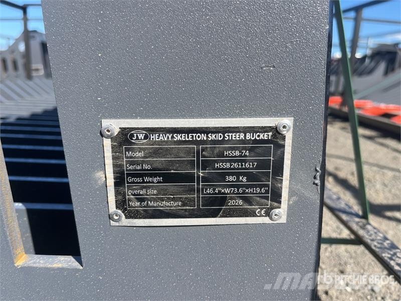 JW HSSB-74 1870 mm Skeleton Skid Steer Bucket (Unu Buckets