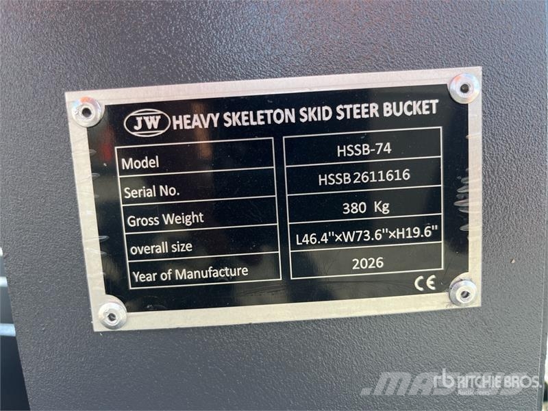JW HSSB-74 1880 mm Skeleton Skid Steer Bucket (Unu Buckets