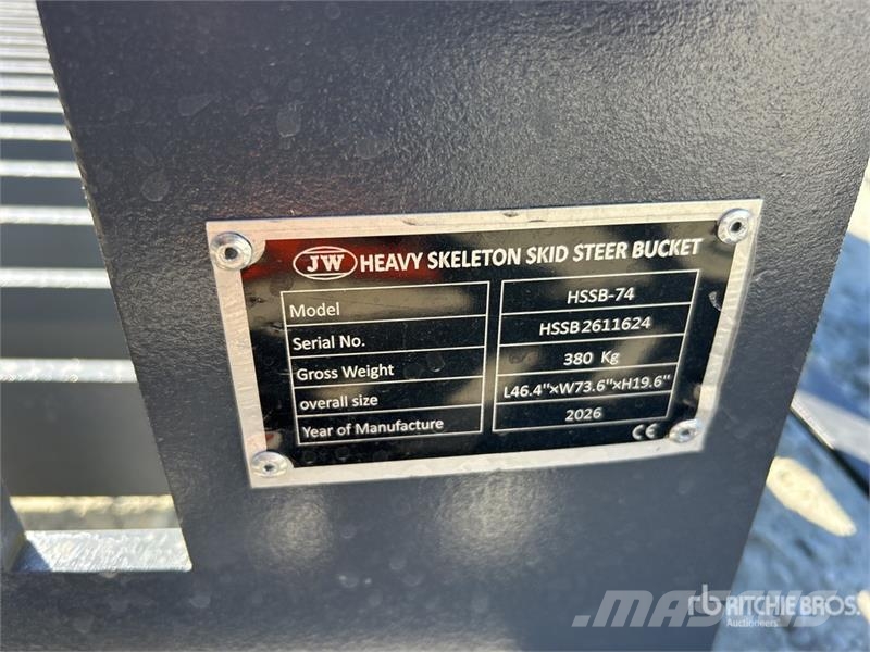 JW HSSB-74 Skid Steer Bucket (Unused) Buckets