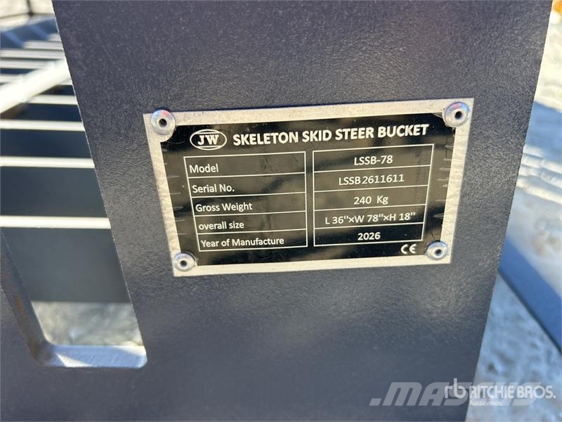 JW LSSB-78 1970 mm Skeleton Skid Steer Bucket (Unu Kašike / Korpe